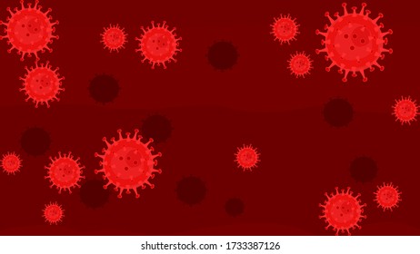 vector Coronavirus COVID-19 banner on red background