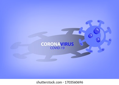 Vector Coronavirus COVID-19 outbreak and coronaviruses influenza in light blue background 2019-nCoV. Pandemic medical health risk, immunology, virology, epidemiology concept.