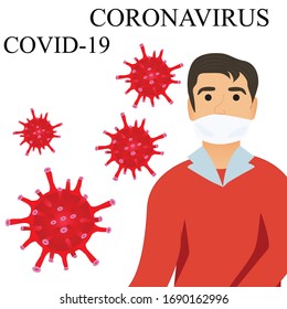 Vector of Coronavirus or COVID-19. The virus symptoms may include fever, cough, pneumonia and acute respiratory distress syndrome.
