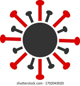 Vector coronavirus flat icon. Vector pictograph style is a flat symbol coronavirus icon on a white background.