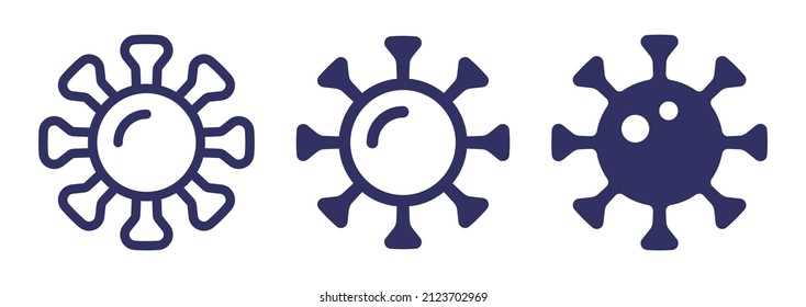 Vector coronavirus flat icon. Virus icon isolated on white background.