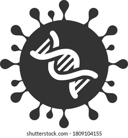 Vector Coronavirus Genome Flat Icon. Vector Pictograph Style Is A Flat Symbol Coronavirus Genome Icon On A White Background.