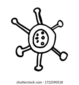 Vector coronavirus hand drawn lettering text and icons. Element for covid-19 banners and posters. Healthcare and medical hand written illustration
