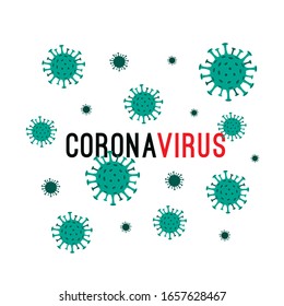 Vector Coronavirus illustration. Abstract COVID-19 Novel Coronavirus Bacteria. Dangerous Cell in China, Wuhan. Public health risk disease concept