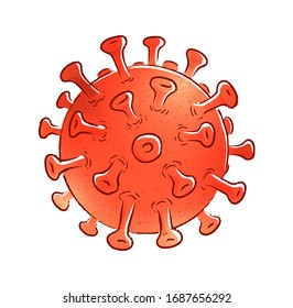 Vector Coronavirus illustration in orange colors isolated on white background.