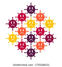 Vector coronavirus logo or COVID-19 seamless repeating pattern background, illustration virus coronavirus 2019-nCoV on white background, Covid 19, Stay home.