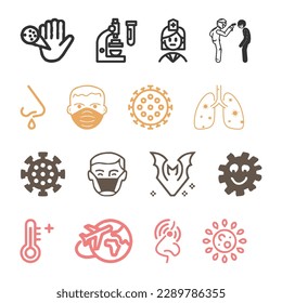 vector coronavirus medical equipment element set vector