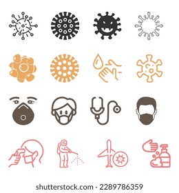 vector coronavirus medical equipment element set vector