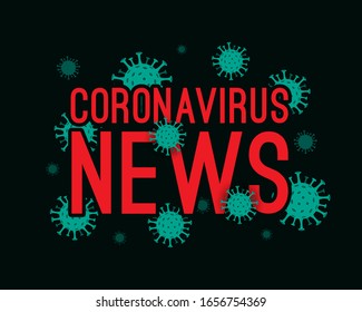 Vector Coronavirus News illustration. Abstract COVID-19 Novel Coronavirus Bacteria background. Dangerous Cell in China, Wuhan. Public health risk disease concept