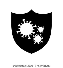 Protección contra coronavirus vectorial o Ilustración con escudo