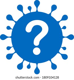 Vector coronavirus question flat icon. Vector pictogram style is a flat symbol coronavirus question icon on a white background.
