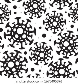 Vector Coronavirus seamless pattern. Novel coronavirus 2019-nCoV - global pandemic. Virus background. Bacteria concept. Medical wallpaper. 10 eps