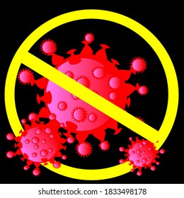 Vector Coronavirus paran covid19 en el fondo negro
