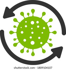 Vector coronavirus update flat icon. Vector pictograph style is a flat symbol coronavirus update icon on a white background.