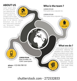 Vector corporate background with icons for the introduction of the company