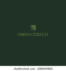 Vector, corporate block, logo, Green City Company.