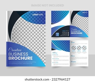 Vector corporate business and digital marketing bifold brochure design template. Business bifold template design. Marketing agency multiple page brochure template design. Marketing and Advertising 