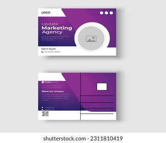plantilla de diseño de tarjetas postales corporativas vectoriales