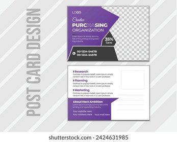 Vector corporate business postcard design template premium vector