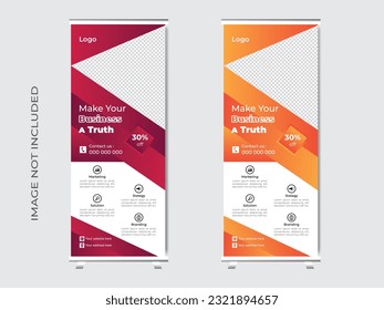 Vector corporate business roll up stand banner design template .
