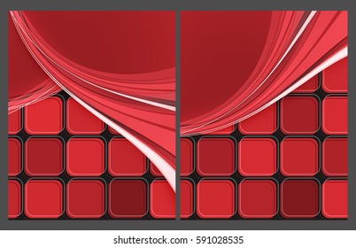 Vector corporate cards templates set. Elements for design. Magazine, annual reports vector templates. Eps10