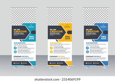 Modelo de diseño de pancartas de aumento de color corporativo de vectores