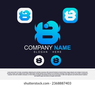 Vector corporate creative minimalist business letter b gradient logo design