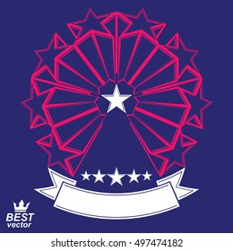Vector corporate design element, celebrative stars web emblem. Union and solidarity theme Ã¢?? eps8 heraldic object.