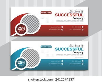 Vector Corporate Facebook Cover Design Template 