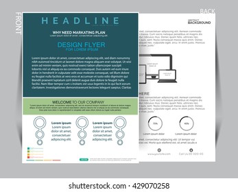 Vector corporate flyer for print and publishing.