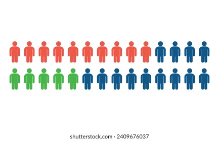 estadísticas de distribución de género de las empresas vector