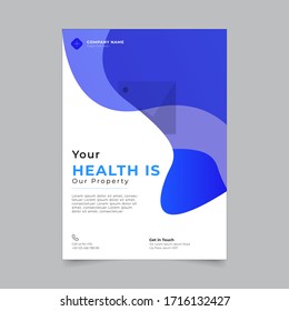 Vector corporate green concept clean and unique medical flyer brochure cover template layout. Great for medical health care business promotion and presentation print project.