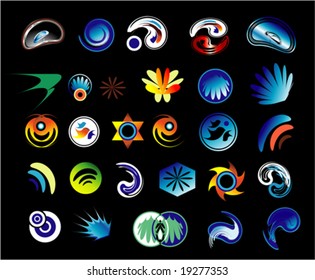 Iconos de identidad corporativa o elementos de diseño