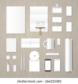 Vector corporate identity mock up collection. High quality design elements.