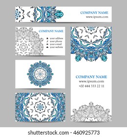 Vector corporate identity mock-up template with mandala elements. EPS