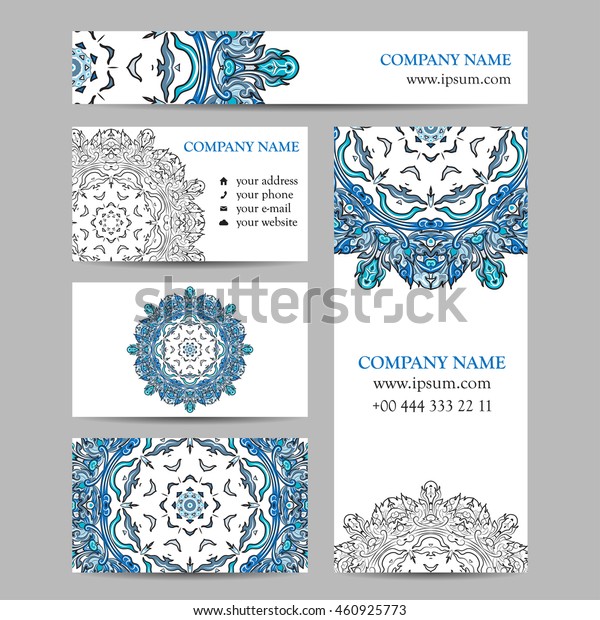 Vector Corporate Identity Mockup Template Mandala Stock Vector (Royalty Free) 460925773