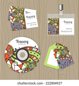 Vector corporate identity template with cartoon elements. Eps10