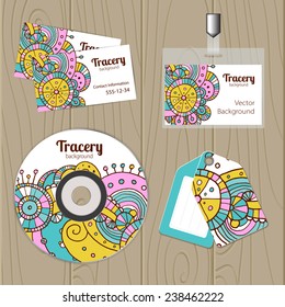 Vector corporate identity template with cartoon elements. Eps10