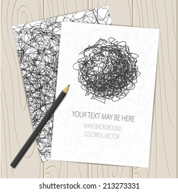 Vector corporate identity template with  chaotic doodles. Eps10