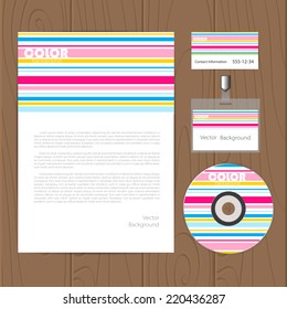 Vector corporate identity template with color stripes. Eps10