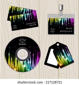 Vector  corporate identity template with glowing rainbow background