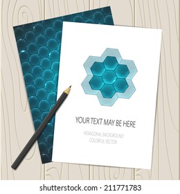 Vector corporate identity template with hexagonal elements. Eps10