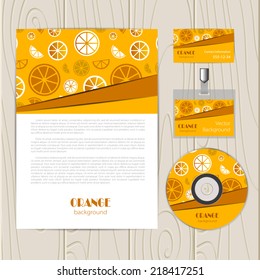 Vector  corporate identity template with orange. Eps10