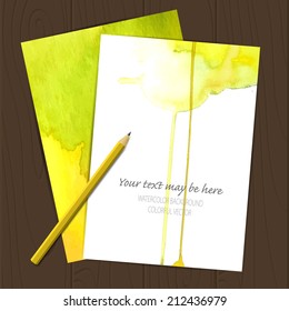 Vector corporate identity template with watercolor elements. Eps10