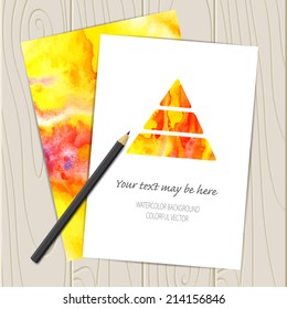 Vector corporate identity template with watercolor elements. Eps10