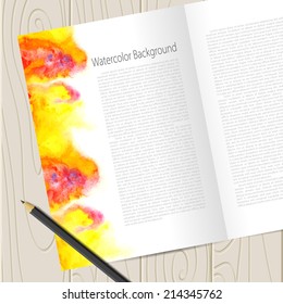 Vector corporate identity template with watercolor elements. Eps10
