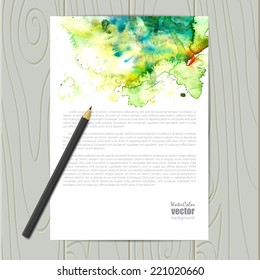 Vector corporate identity template with watercolor elements. Eps10