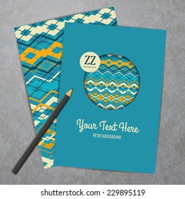 Vector corporate identity template with zigzag elements. Eps10