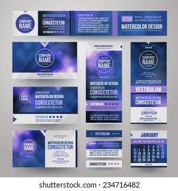 Vector Corporate identity templates with blurred abstract background
