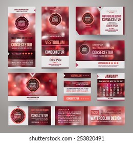 Vector Corporate identity templates with blurred abstract background